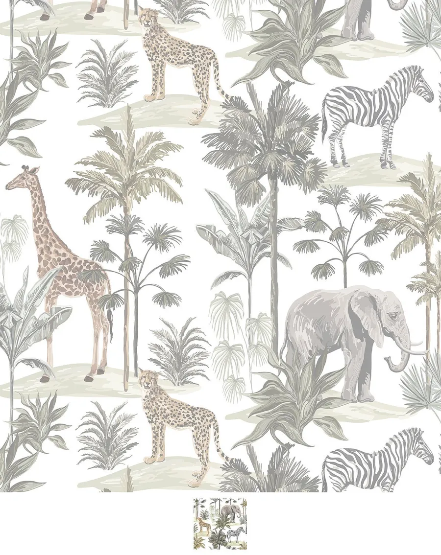 African Adventure Wallpaper | 2 Colour Options