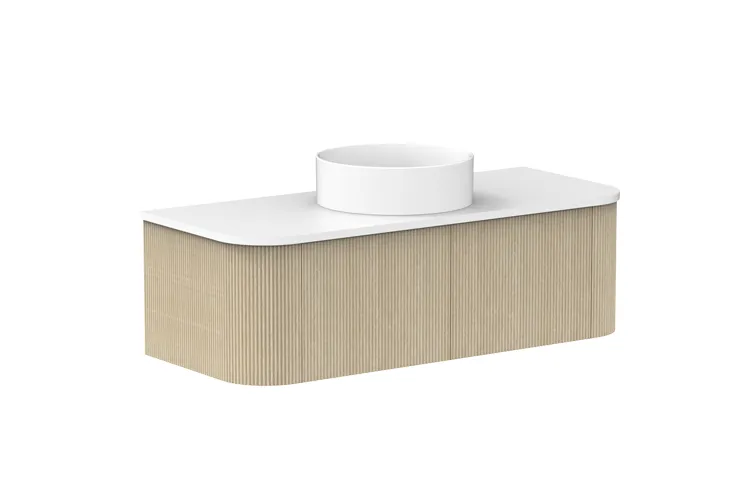 Waverley 1200mm Centre Bowl Vanity, Coastal Oak