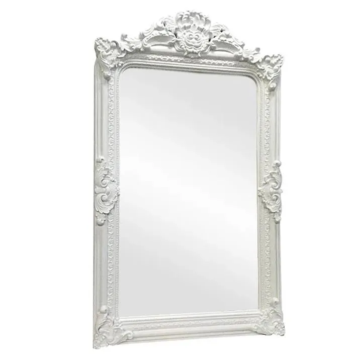 Elizabeth Baroque Floor Mirror, 200cm, White by Cozy Lighting & Living