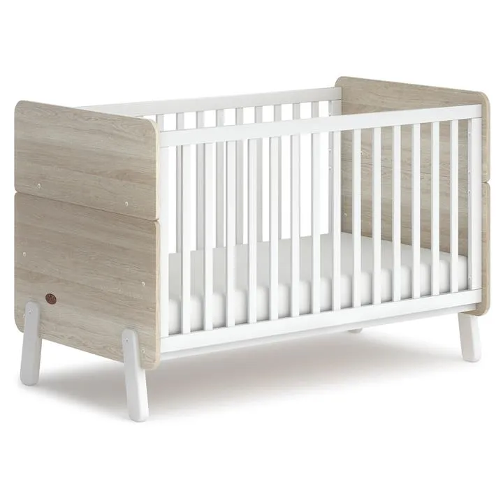 Boori Natty Wooden Convertible Cot Bed, Barley White / Oak by Boori