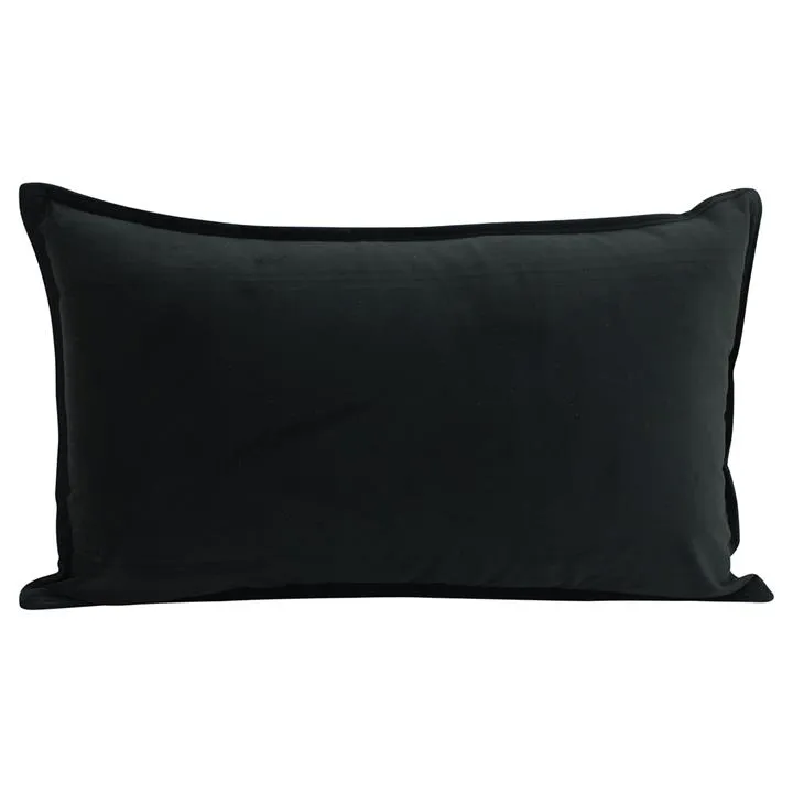 Maldon Velvet Lumbar Cushion, Black by NF Living Style Sourcebook