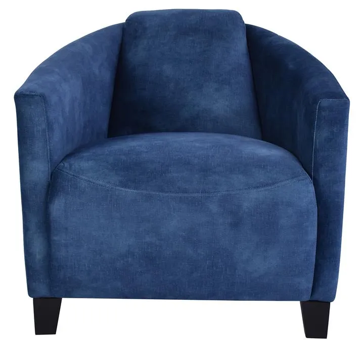 Vancouver Velvet Fabric Tub Chair, Blue by Affinity Furniture Style