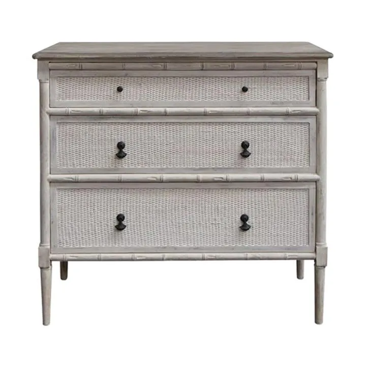 Laurette Timber 3 Drawer Tallboy by French Country Collection Style Sourcebook