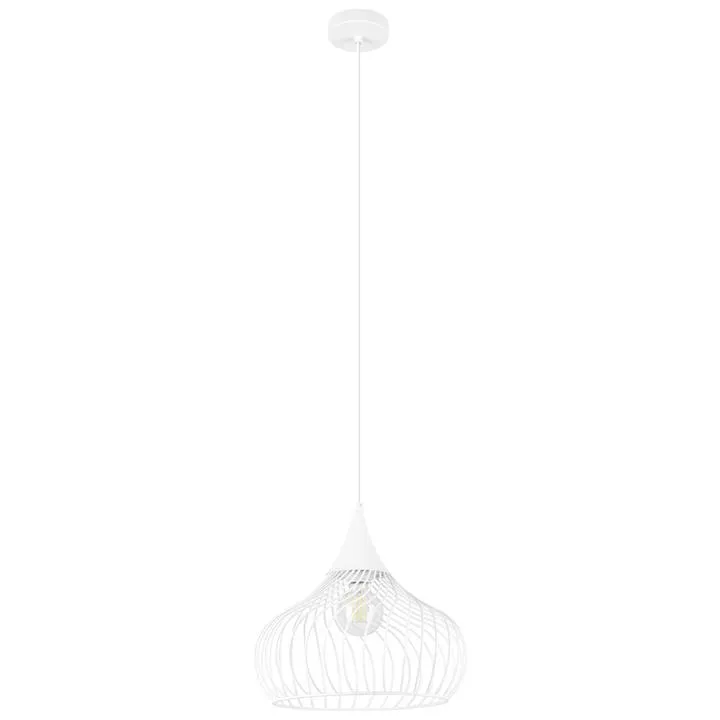 Staverton Metal Wire Pendant Light, White by Eglo Style Sourcebook