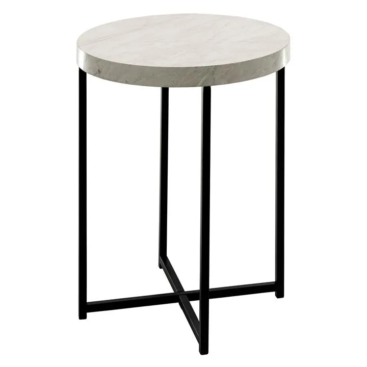 Harper Marble Effect Top Round Side Table by Casa Uno Style Sourcebook
