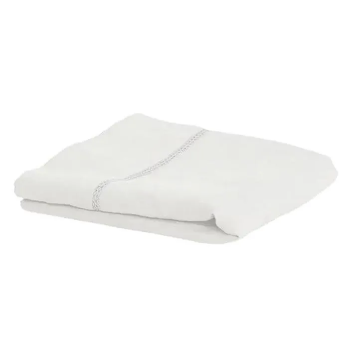 Emilie Linen Flat Sheet, Super King, Ecru by French Country Collection