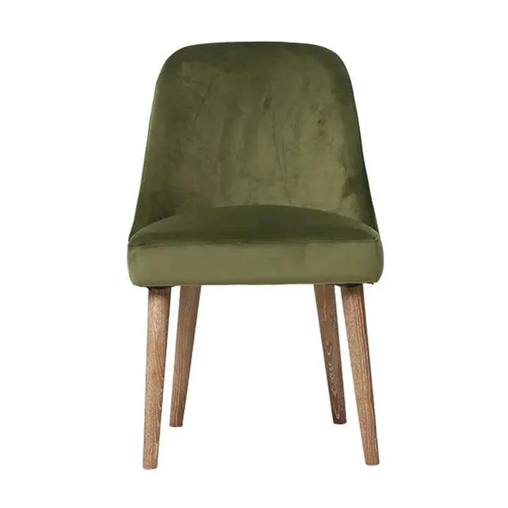 Wilthem Velvet Fabric Dining Chair, Olive Green by French Country Collection Style Sourcebook