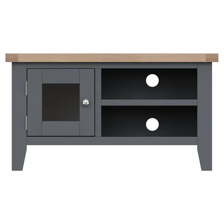 Andorra Wooden 1 Door Compact TV Unit, 100cm, Charcoal by Krendler