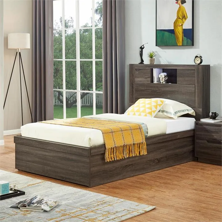 Boston Modern Gas Lift Platform Bed with Storage, King Single by ...