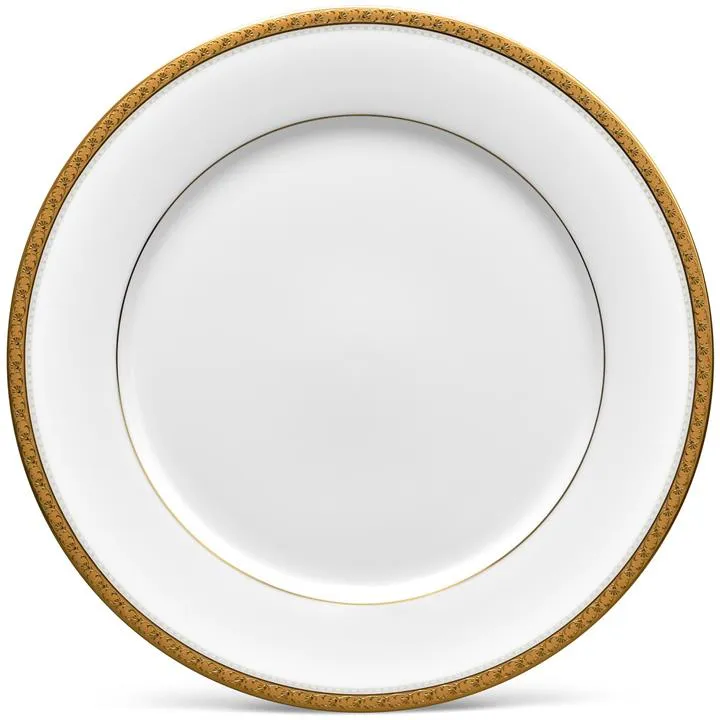 Noritake Charlotta Gold Microwave Safe Fine Porcelain Dinner Plate by