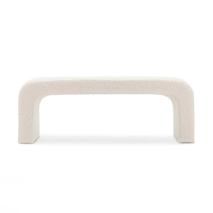 Harper Boucle Fabric Arch Bench Seat, 120cm, Cream by FLH Style