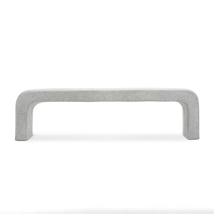 Harper Fabric Arch Bench Seat, 160cm, Hail Grey by FLH Style Sourcebook