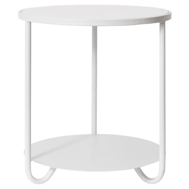 Cayden Wood & Metal Round Side Table, White by Elme Living - Style ...