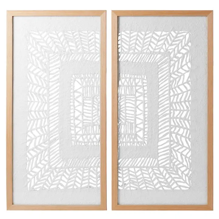 Amalfi Delvone 2 Piece Framed Rice Paper Wall Art Set, 80cm by Amalfi Style Sourcebook