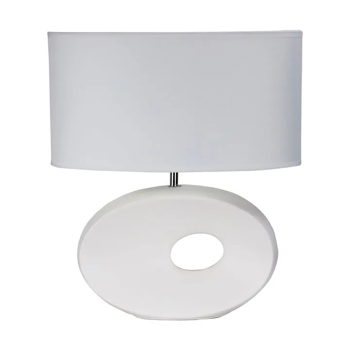Louise Ceramic Base Table Lamp, White by Oriel Lighting Style Sourcebook