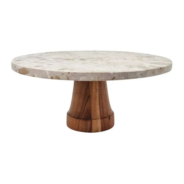 Isabella Marble & Timber Cake Stand by j.elliot HOME Style Sourcebook