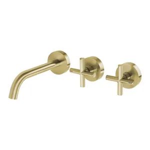 Vivid Slimline Plus Wall Bath Or Basin Set 180mm Outlet 5Star Brushed In Gold By Phoenix by PHOENIX, a Bathroom Taps & Mixers for sale on Style Sourcebook